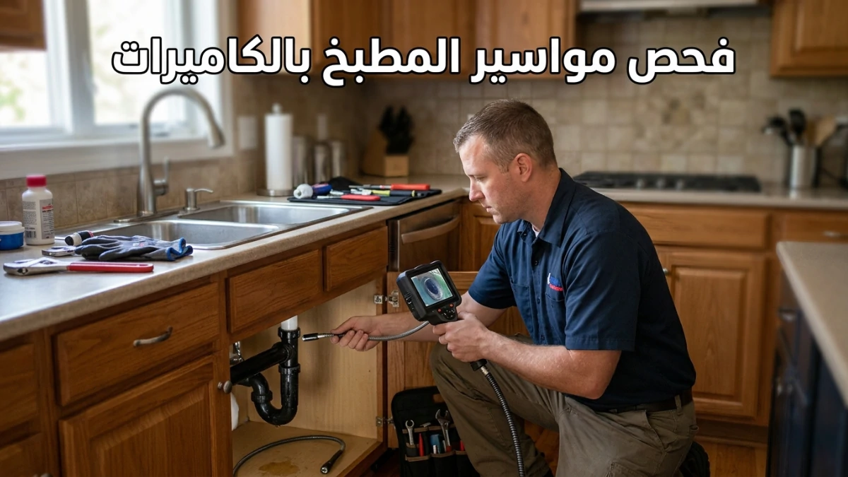 فحص مواسير المطبخ بالكاميرات