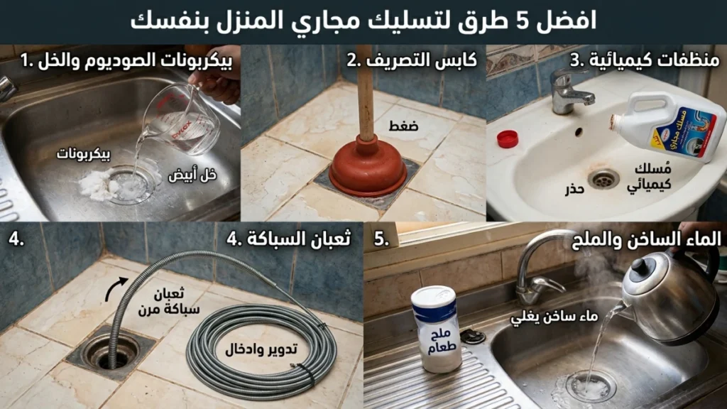 افضل 5 طرق لتسليك مجاري المنزل بنفسك
