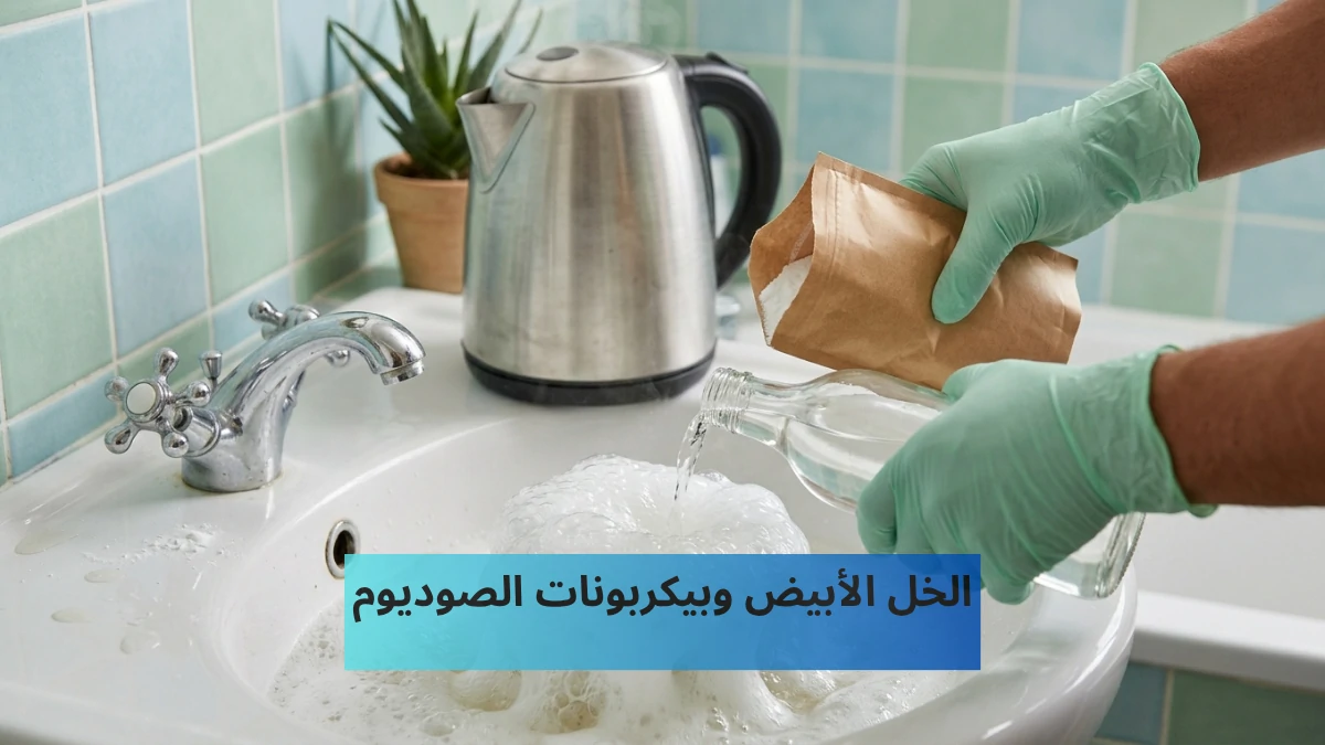 تسليك المجاري بالخل الأبيض وبيكربونات الصوديوم