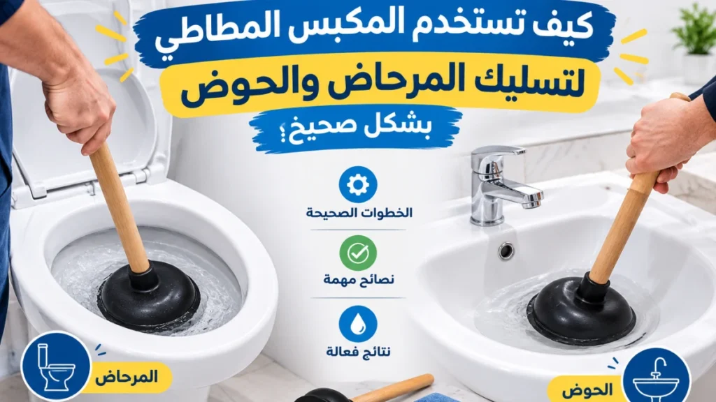 كيف تستخدم المكبس المطاطي لتسليك المرحاض والحوض بشكل صحيح؟