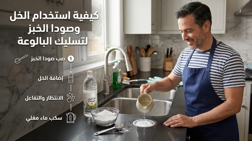 كيفية استخدام الخل وصودا الخبز لتسليك البالوعة
